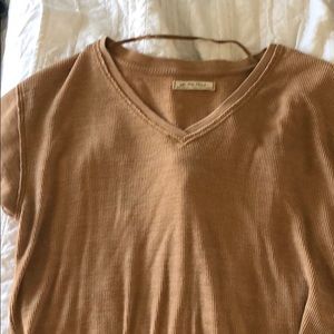 Free people mustard waffle tee
